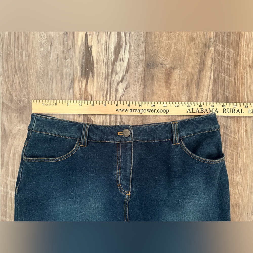 J. Jill Blue Cotton Mini Skirt Stretchy Neutral Versatile Spring Summer Sz 8 - Picture 4 of 9